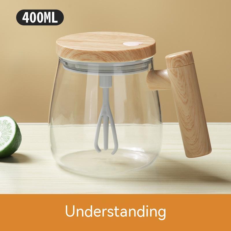 Self-Stirring Glass Coffee Mug