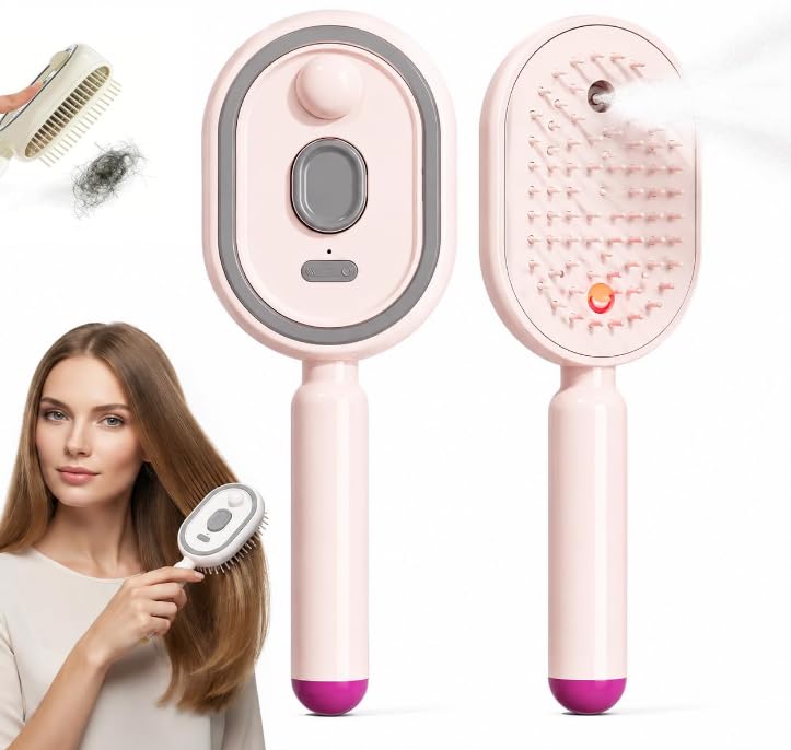 Self-Cleaning Misting Hair Brush