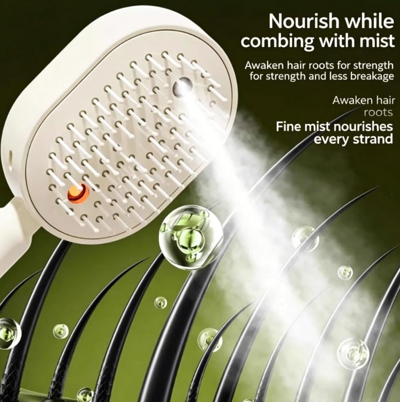 Self-Cleaning Misting Hair Brush