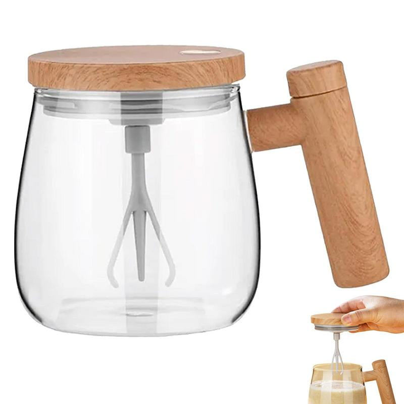 Self-Stirring Glass Coffee Mug