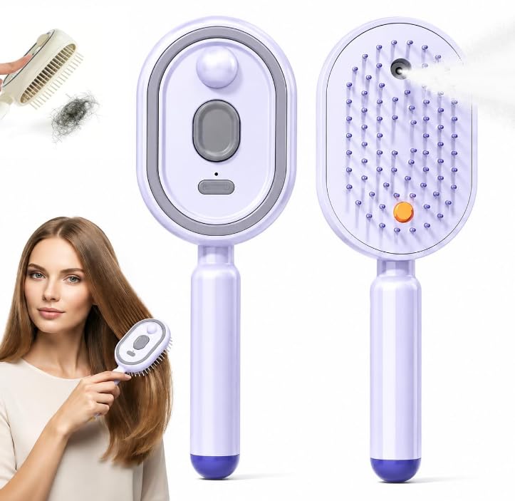 Self-Cleaning Misting Hair Brush